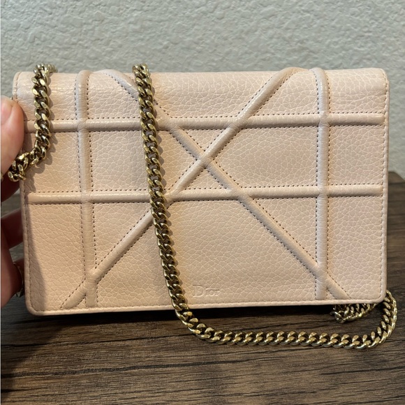 Christian Dior Beige Blush Diorama Wallet on Chain Crossbody Shoulder Bag - Picture 4 of 14